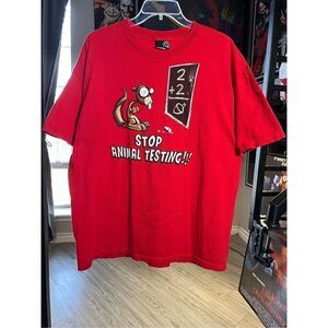 Vintage Y2K Hybrid Stop Animal Testing Funny Tee